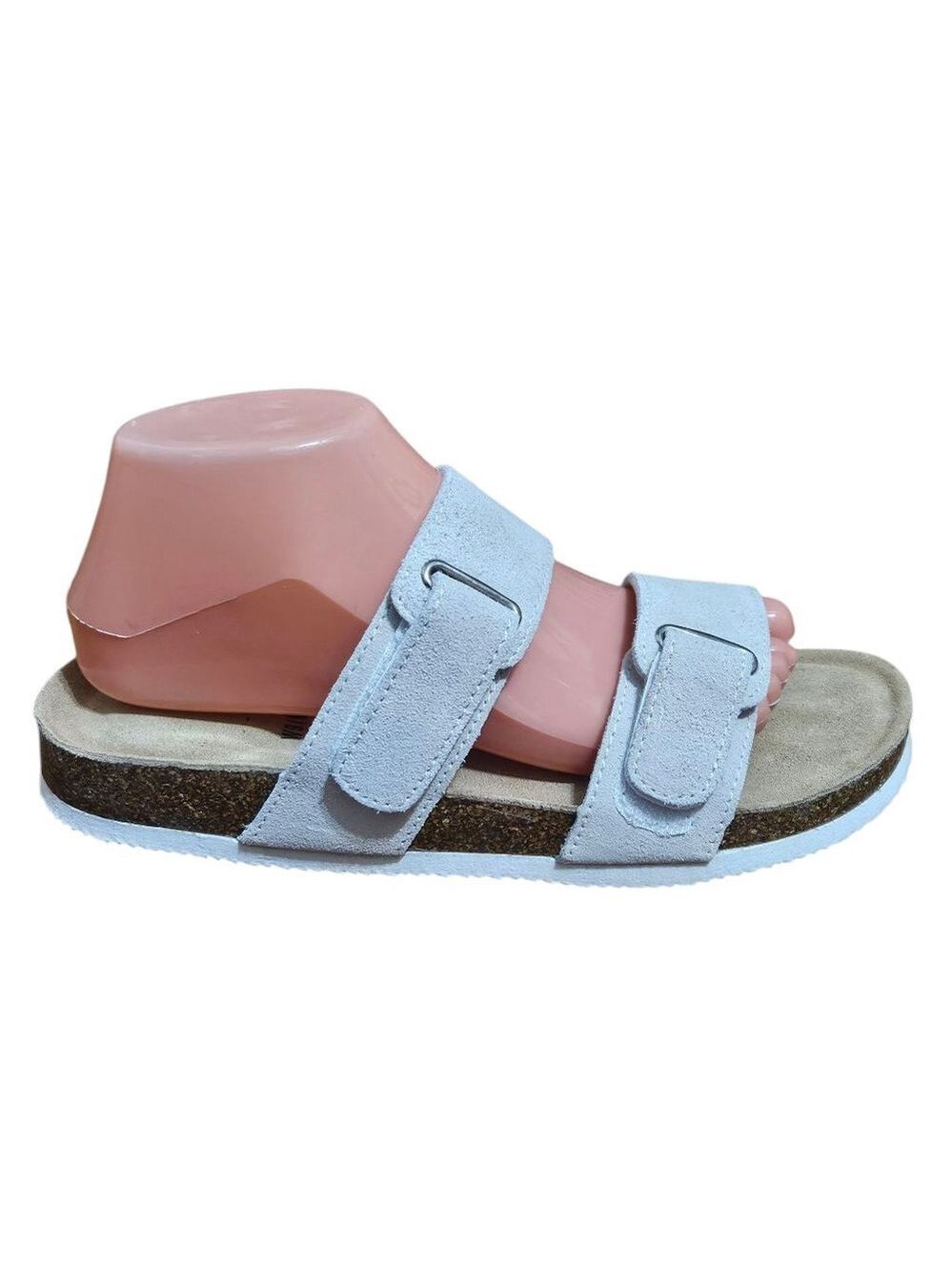 FUNKYMONKEY Beige Unisex Adjustable Double Buckle Slide Sandals Sz 7.5 - Picture 2 of 6